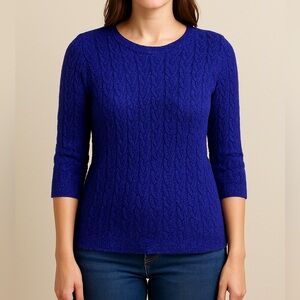 Purple Knit 3/4 Sweater Metallic Knit